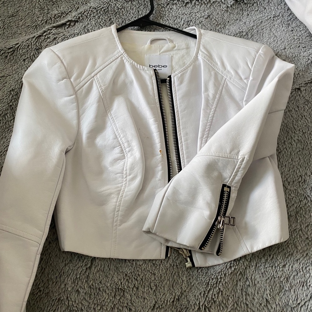Bebe Faux Leather Crop Jacket